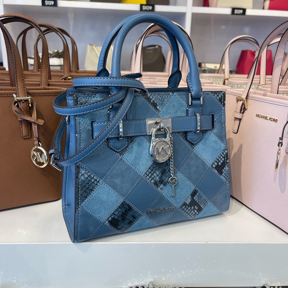 MICHAEL KORS Hamilton Small Patchwork Satchel Crossbody Bag
Cornflower 
NWT - Picture 10 of 16